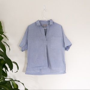 Cotton Short- Sleeve Popover Shirt